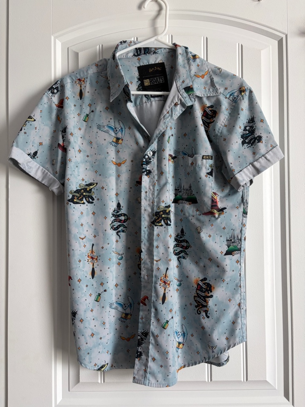 RSVLTS Light Blue Short Sleeve Printed Button-Down Shirt